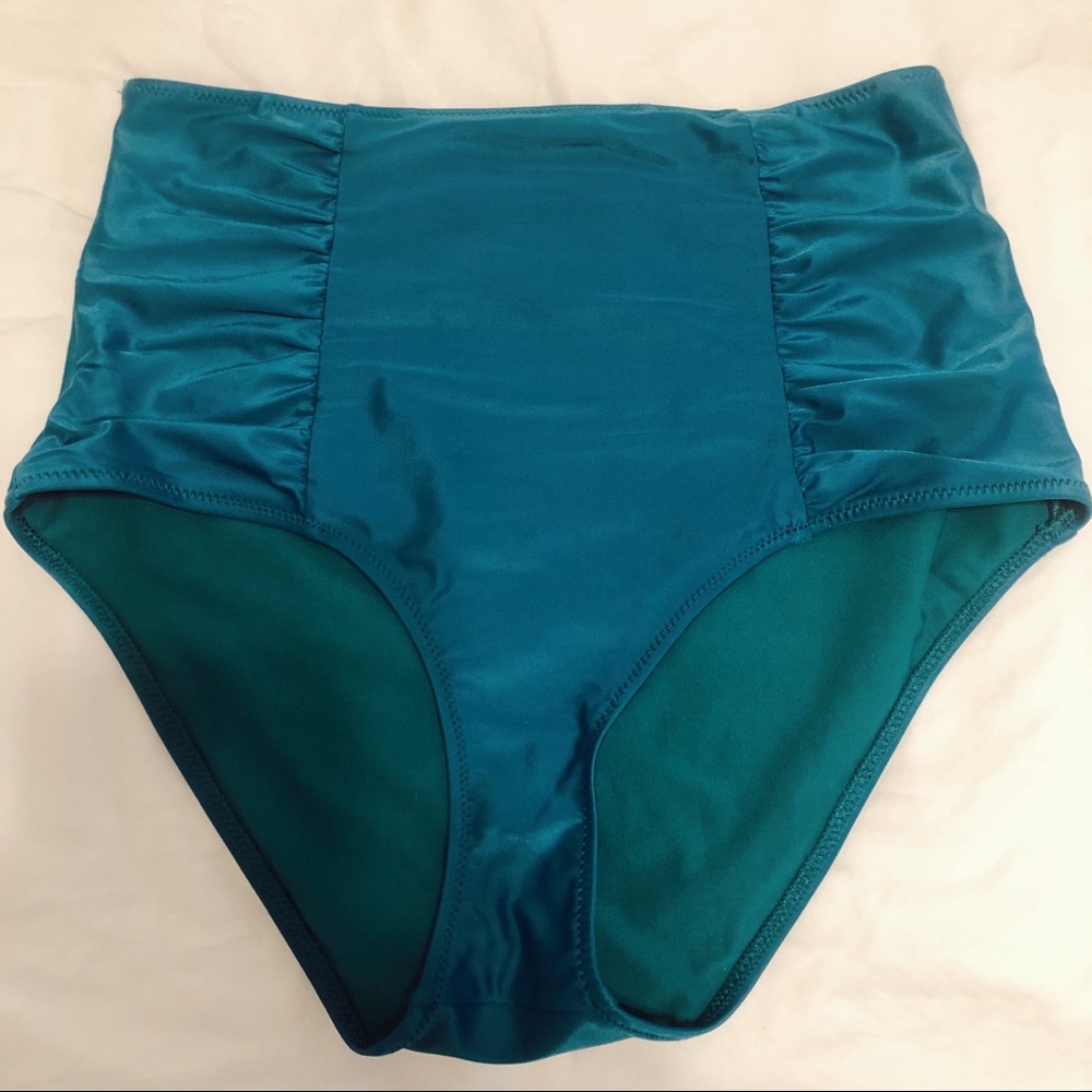 Aerie Teal High-waisted Bikini Bottoms Size Large